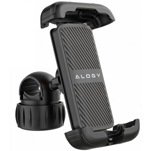 Fahrrad-Telefonhalter 4,7–6,8 Zoll für Telefon, Fahrradlenker für Fahrrad, Motorrad, verstellbar, Alogy Sport, Schwarz