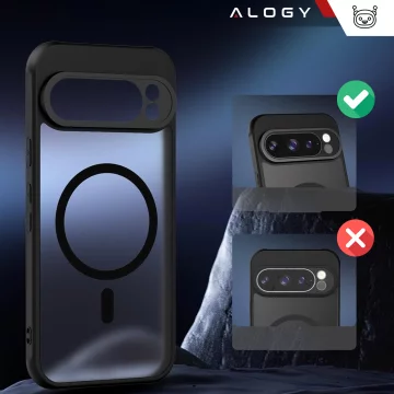 Hülle für Google Pixel 9 Pro Alogy MagSafe Hybrid Matte Case Rückseite für MagMat Phone Mattschwarz