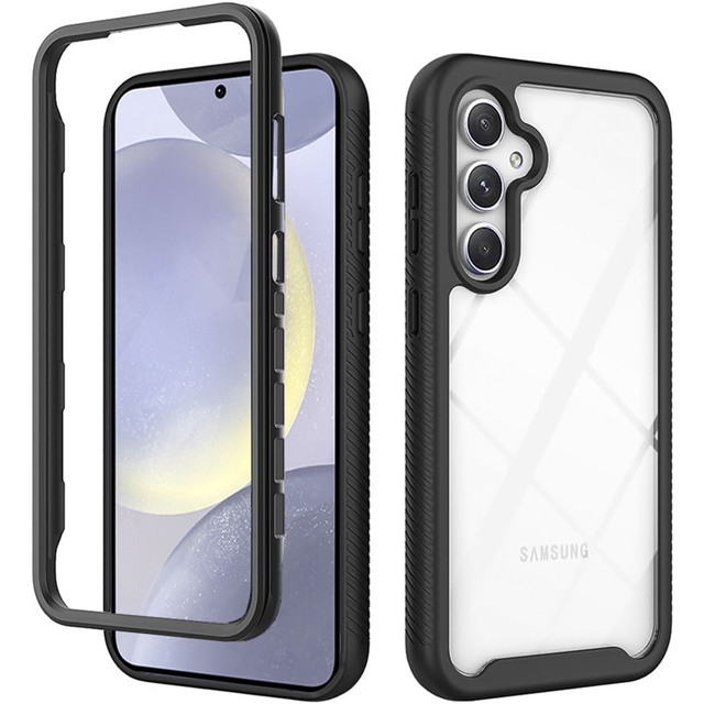 Schutzhülle für Samsung Galaxy S24, gepanzerte Abdeckung, Hydrogel-Displayschutzfolie, 360 Defense Pro Alogy, Schwarz