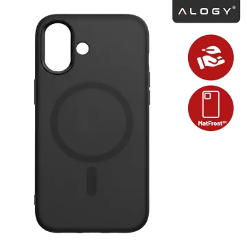 Case for Apple iPhone 16 Pro Max Alogy MagSafe Hybrid Matte Case with Lens Protection Black