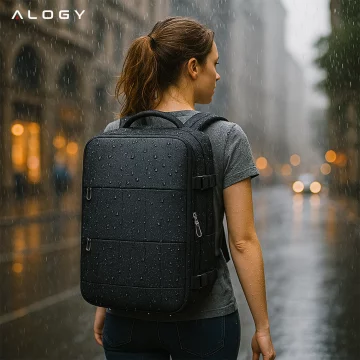 Pánský dámský cestovní batoh na notebook do kufru Zavazadla do letadla Práce do školy 45x30x20cm Alogy Unisex Černá