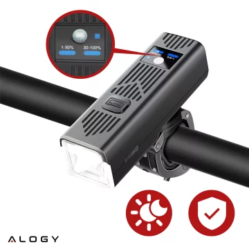 Světlo na kolo Přední LED světlo na kolo Osvětlení na kolo Vodotěsné IPX5 Alogy P12 Bike Light Black