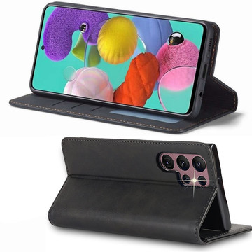 Leather Flip Wallet Case Alogy Forwenw pro Samsung Galaxy S22 Ultra Black