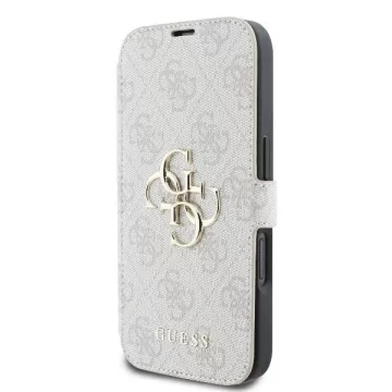 Guess 4G Metal Logo Book Case iPhone 16 6,1″ – Pink z funkcją podstawki