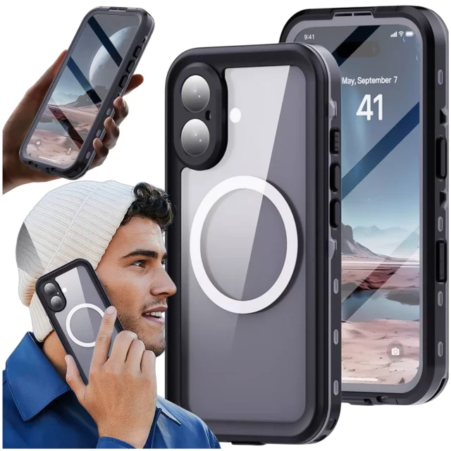 Vodotěsné pouzdro Alogy HydroArmor™ IP68 s průhledným zadním 360 obrněným krytem pro MagSafe pro Apple iPhone 16 Plus