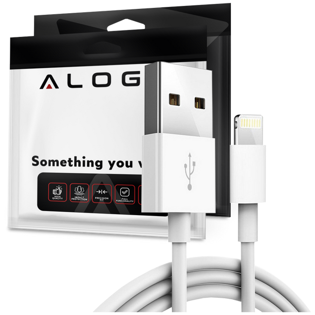 Alogy 1m Fast Charge USB to Lightning kabel iPhone nabíjecí kabel 20W bílý