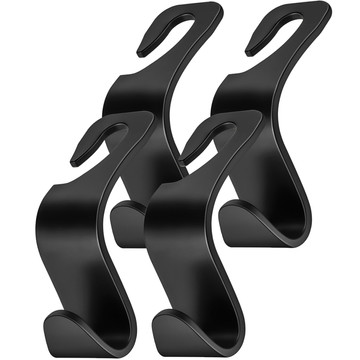 4x Hanger holder car hook for seat headrest car organizer hook Alogy Car Black