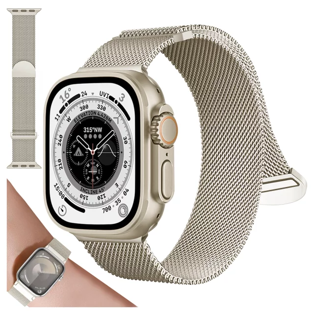 Alogy Steel Strap Apple Watch Bracelet 42/44/45/49mm Stainless Steel Moonlight
