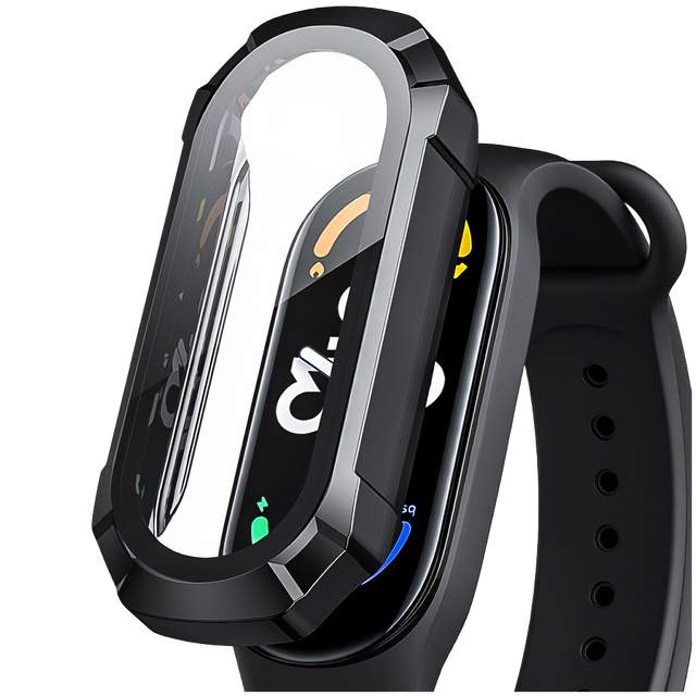 2-in-1 protective case with built-in glass for Xiaomi Mi Band 7 / 7 NFC Alogy Classic Case Black