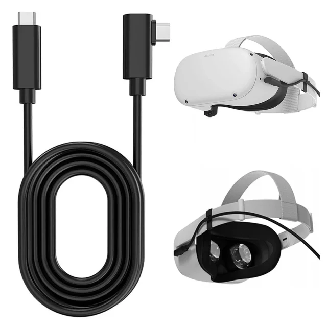 Kabel pro VR brýle Alogy USB Type-C 5m kabel pro Oculus Link Quest 1 2 Black
