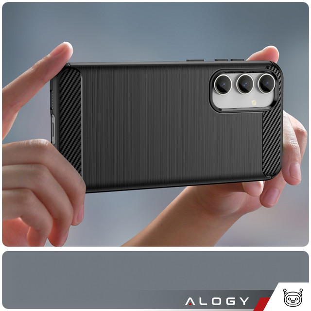 Etui do Samsung Galaxy S23 FE pancerne plecki obudowa na telefon case Alogy Carbon Silicone czarne