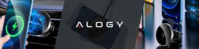 Uchwyt samochodowy 2w1 z ładowarką indukcyjna Alogy Airvent MagSafe QI Charger do MagSafe 15W do kratki Czarny