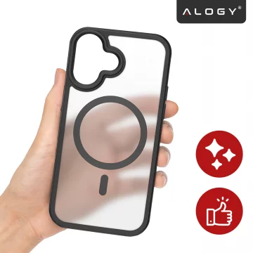 Pouzdro pro Apple iPhone 16 Pro Max Alogy MagSafe Hybrid Matte Case Matte Cover with Lens Protection Black