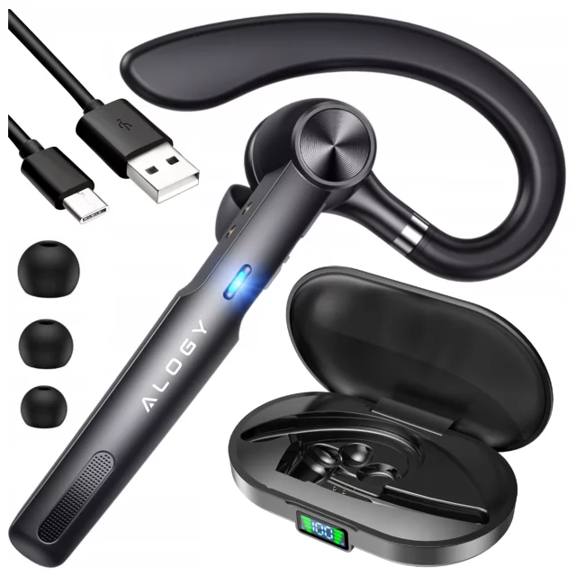 Bezdrátový headset pro hovory Bluetooth 4.0 do auta headset s displejem V8 Black