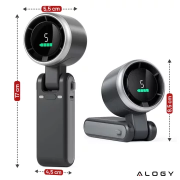 Fan Desk Fan Standing Small Circulator with Clip Cordless Handheld 500mAh USB-C Alogy White