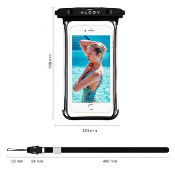 Alogy x2 wasserdichtes Gehäuse wasserdicht universal IPX8 bis 6,5 Schwarz