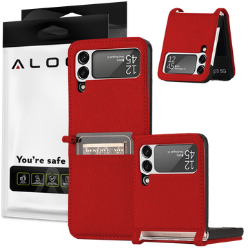 Alogy Leather Flip Wallet Case for Samsung Galaxy Z Flip 3 5G Red
