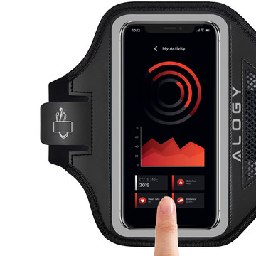 Alogy WaterProof Sport ArmBand Lauftasche, wasserdichtes Armband für Telefon 6,7 Zoll, Schwarz