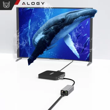 Adaptér USB-C na Ethernet Alogický adaptér LAN RJ45 GIGABIT 1000 MBPS černá