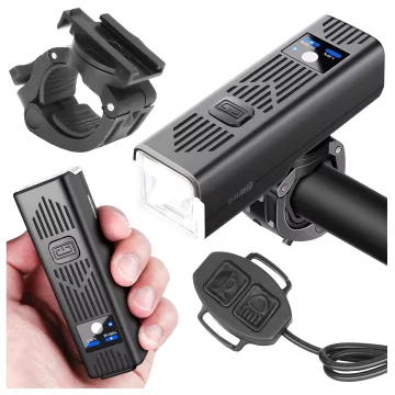 Bicycle lamp SUPER BRIGHT 8H LIGHTING front LED front bicycle light with BELL wired lighting 450LM 2000MAH waterproof bike light black