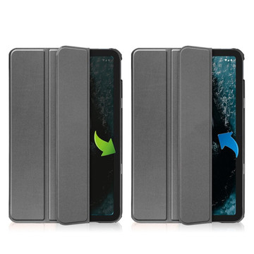Alogy Book Cover Case Protective Case for Nokia T20 Grey