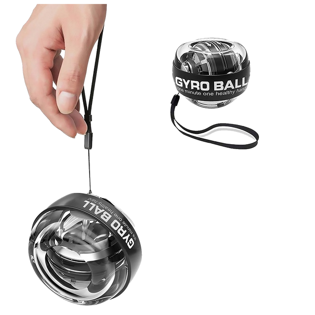 Gyro Ball Alogy Ball zum Trainieren des Handgelenks Powerball Handgriff zur Stärkung der Muskulatur Gyro Ball Schwarz