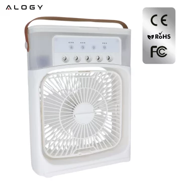 Stolní ventilátor stojící ventilátor malé oběhové čerpadlo s klipem bezdrátové ruční 500mAh USB-C Alogy White