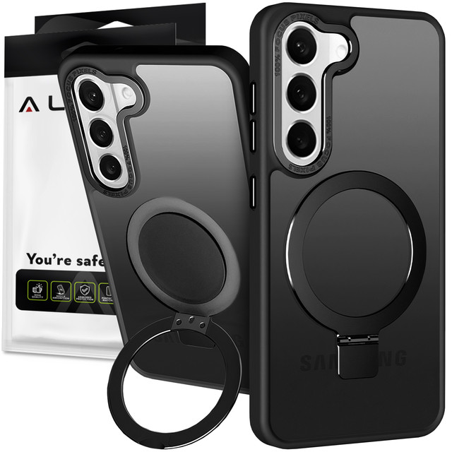 Etui pancerne Alogy Stand Ring Case obudowa na telefon do MagSafe do Samsung Galaxy S23+ Plus matowe Czarne