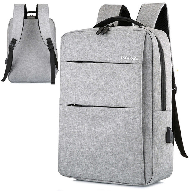 Rucksack Laptoptasche 15,6" groß wasserdicht mit USB-Anschluss Unisex 44x34x13cm für Flugzeug Alogy Rucksack Grau