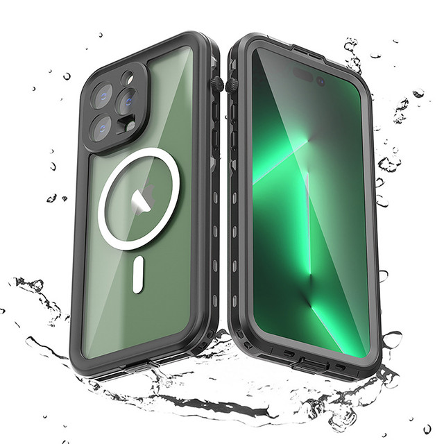 Alogy Waterproof Case IP68 Case with Clear Back 360 Armor Case for MagSafe for Apple iPhone 14 Pro