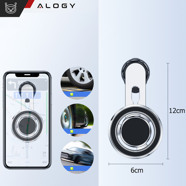 MagSafe car holder for iPhone 14 13 12 for the grille Alogy Airvent car holder Black