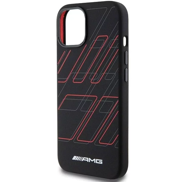 Etui do iPhone 15 AMG Silicone Rhombuses MagSafe czarne