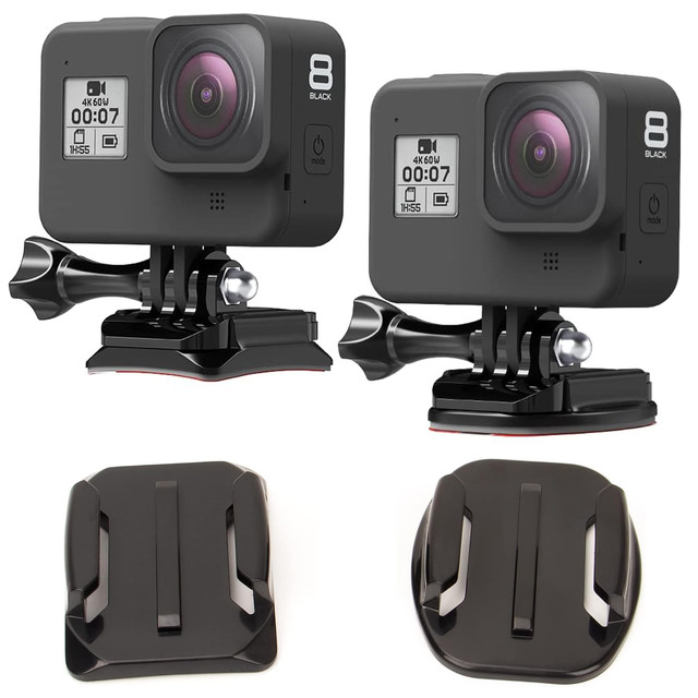 Set of flat and rounded mounting bases for GoPro, DJI Osmo Action, EKEN, SJCam, Insta360 sports cameras with 3M VHB Alogy tapes - 16 pieces