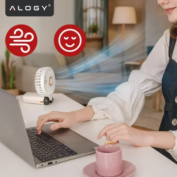 Ventilator Ventilator Handventilator Kabellos Alogy Desktop Tragbarer Handheld mit Telefonhalter USB-C Marineblau