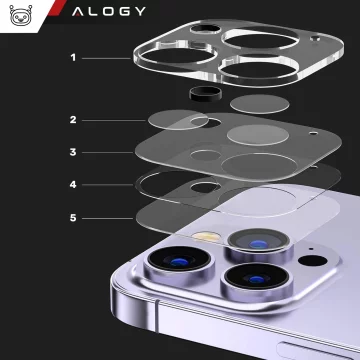 2x Camera lens glass for iPhone 15 / 15 Plus Alogy lens clear transparent