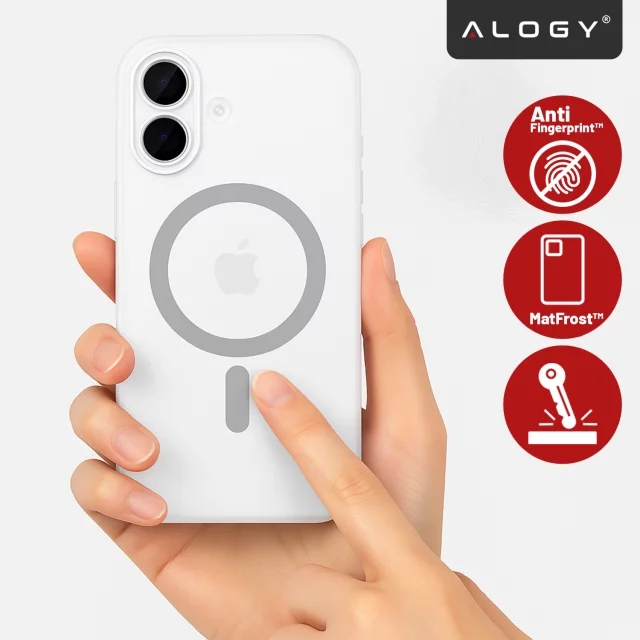 Hülle für Apple iPhone 16 Pro Max Alogy MagSafe Hybrid Matte Case Matte Cover mit Linsenschutz Schwarz