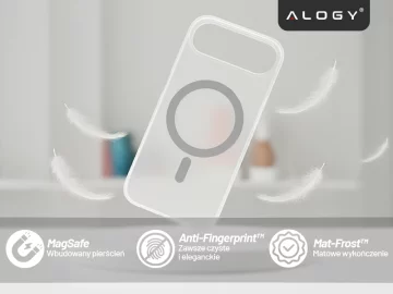 Hülle für Apple iPhone 16 Pro Max Alogy MagSafe Hybrid Matte Case Matte Cover mit Linsenschutz Schwarz