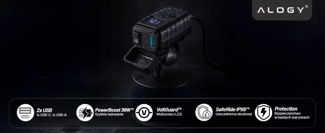 Alogy Plug Extender Steckdosenverteiler Splitteradapter Verlängerungskabel mit Qi-Induktionsladegerät 4x EU-Stecker 4x USB 2x USB-C Schwarz