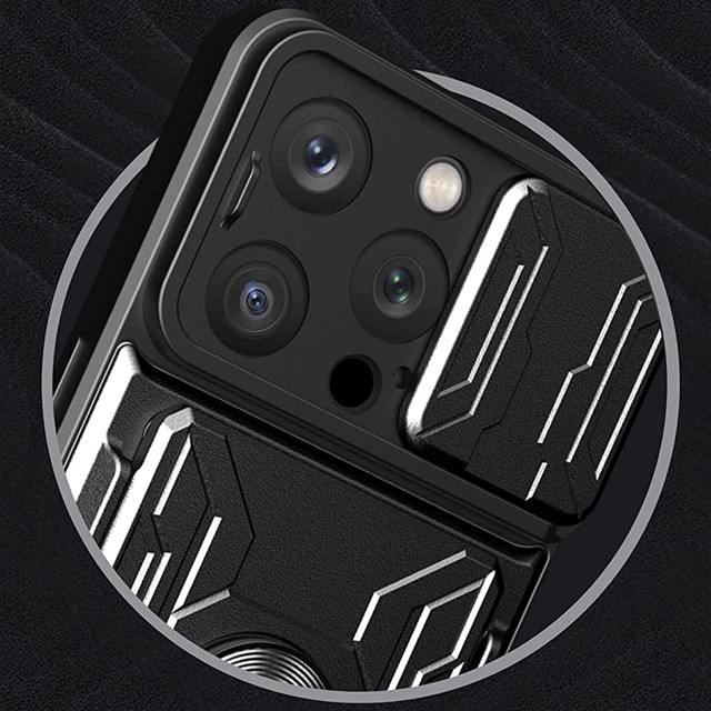 Alogy Camshield Stand Ring Wallet Case mit Kameraabdeckung und Kartenfach für Apple iPhone 14 Pro Schwarz