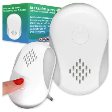 Pest Deterrent for 250 m2 Ultrasonic Nest, Anti-Insect, Mosquito, Fly, Mice, Cockroach, Chemical-Free, DuoGuard™ Alloys – White