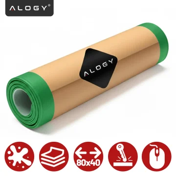 Podkładka na biurko 80×40 cm – antypoślizgowa mata ochronna z eleganckiej ekoskóry PU, pod mysz i klawiaturę, stylowa i trwała – Alogy WorkMat™ Zielona