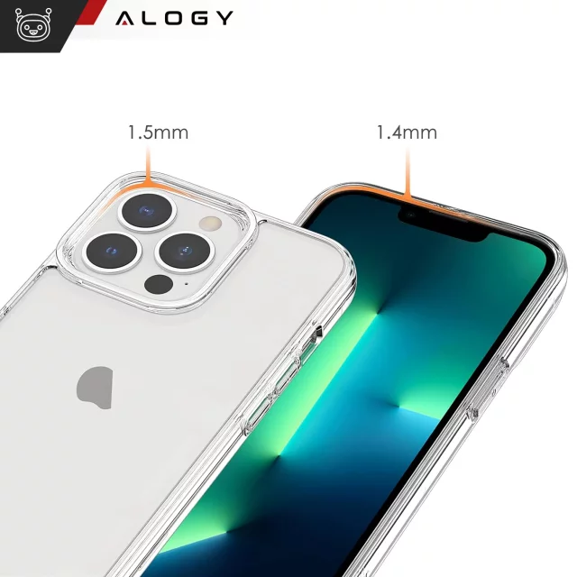 Armored Alogy Hybrid Case for Apple iPhone 13 Pro with camera cover Transparent