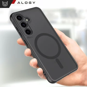 Etui do Samsung Galaxy S24 FE obudowa ochronna na telefon Alogy Matte HybridMag™️ Case do MagSafe Matowe Czarne