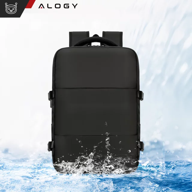 Alogy Backpack for Laptop Travel Accessories 46x32x15 cm for Work School Plane Travel Men's Women's Black
