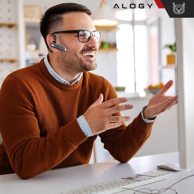 Bezdrátový headset pro hovory Bluetooth 4.0 do auta headset s displejem V8 Black