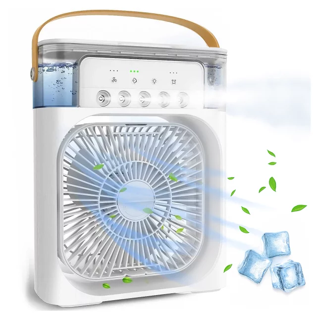 Fan Desk Fan Standing Small Circulator with Clip Cordless Handheld 500mAh USB-C Alogy White