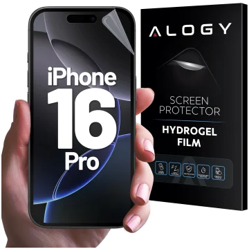Hydrogelová fólie pro Apple iPhone 16 Pro – flexibilní ochrana displeje, samooprava, plné nasazení a vysoká průhlednost – Alogy Hydrogel Film™