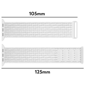 Alogy Nylonband mit Klettverschluss für Apple Watch 1/2/3/4/5/6/7/8/SE/Ultra (42/44/45/49 mm) Weiß