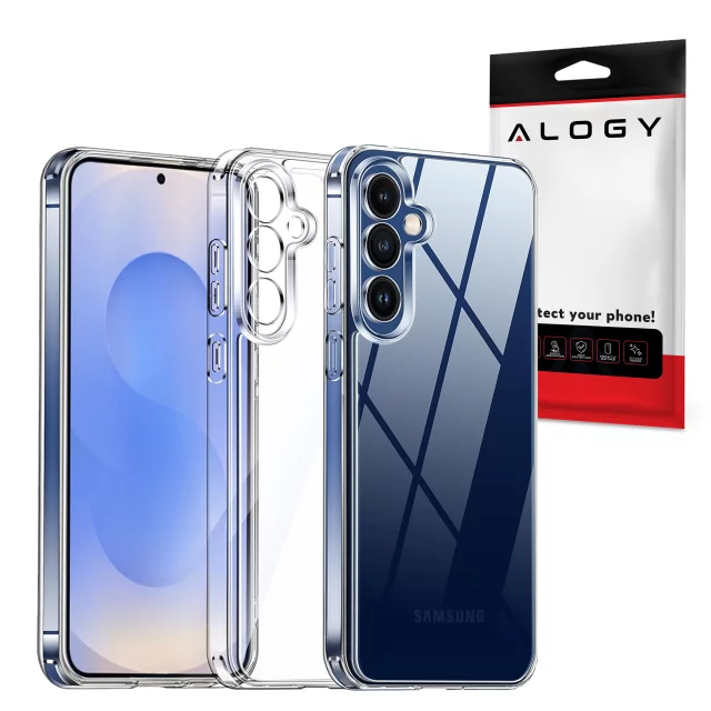 Průhledný kryt pro Samsung Galaxy S25 Plus, zvýšené okraje, perfektní padnutí, PC TPU, kryt Alogy HybridShield™