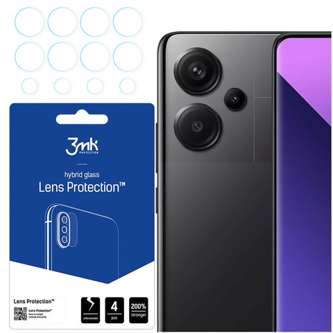 Hybridglas für Xiaomi Redmi Note 13 Pro Plus Kameraobjektivschutz 3mk Objektivschutz 4x Set